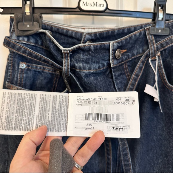 NWT Sportmax Label-cut Denim Maxi Skirt Size: Small US4 Fall/Winter/Spring - Picture 9 of 14